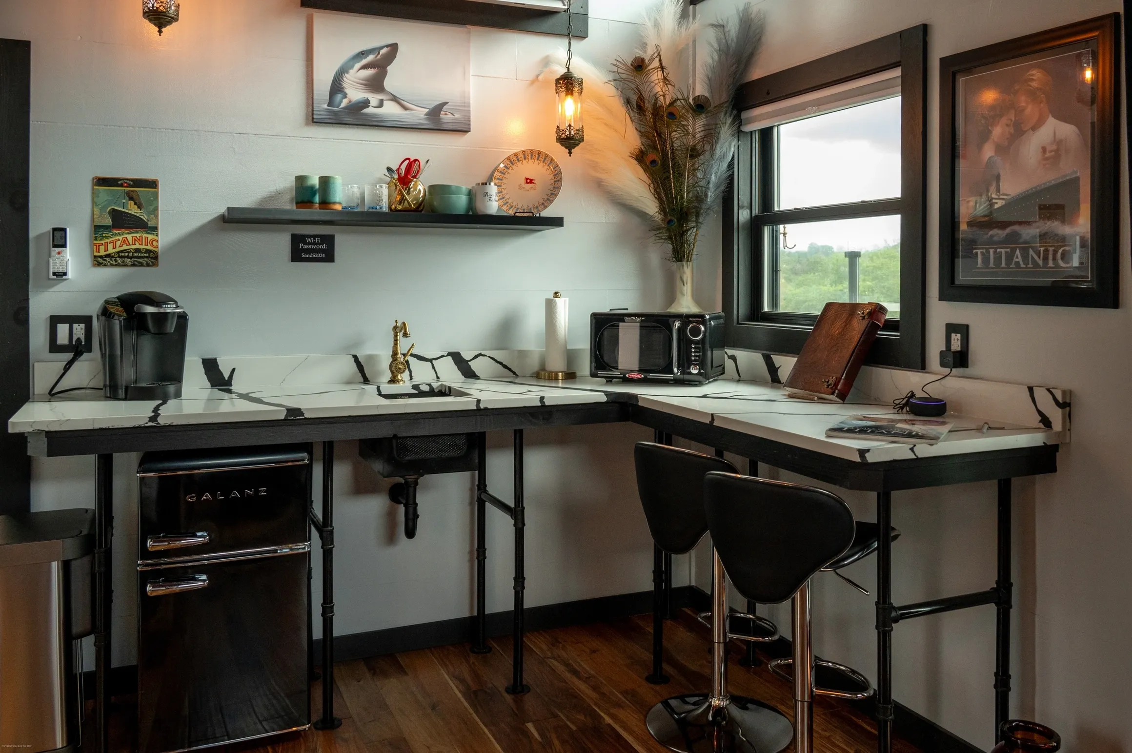 Cozy kitchen corner with modern decor.